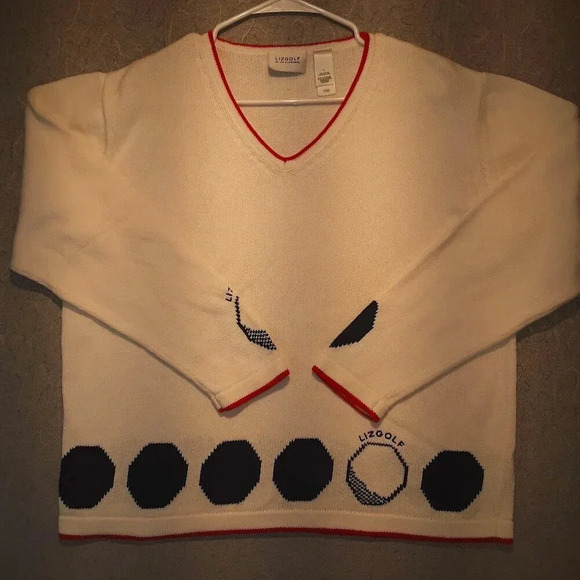 Liz Claiborne Sweaters - White Liz Golf Sweater by Liz Claiborne Size  Large
